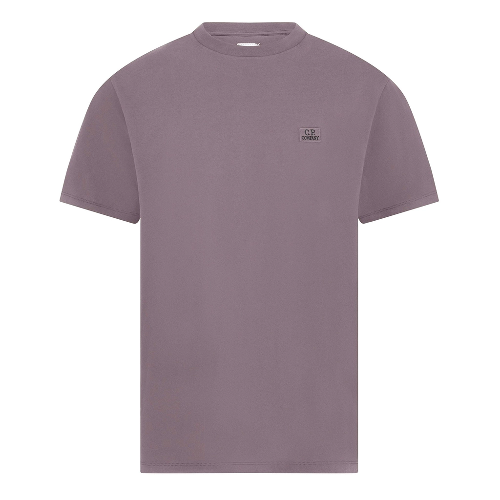 CP Company Embroidered Logo T Shirt - Purple Dove 735